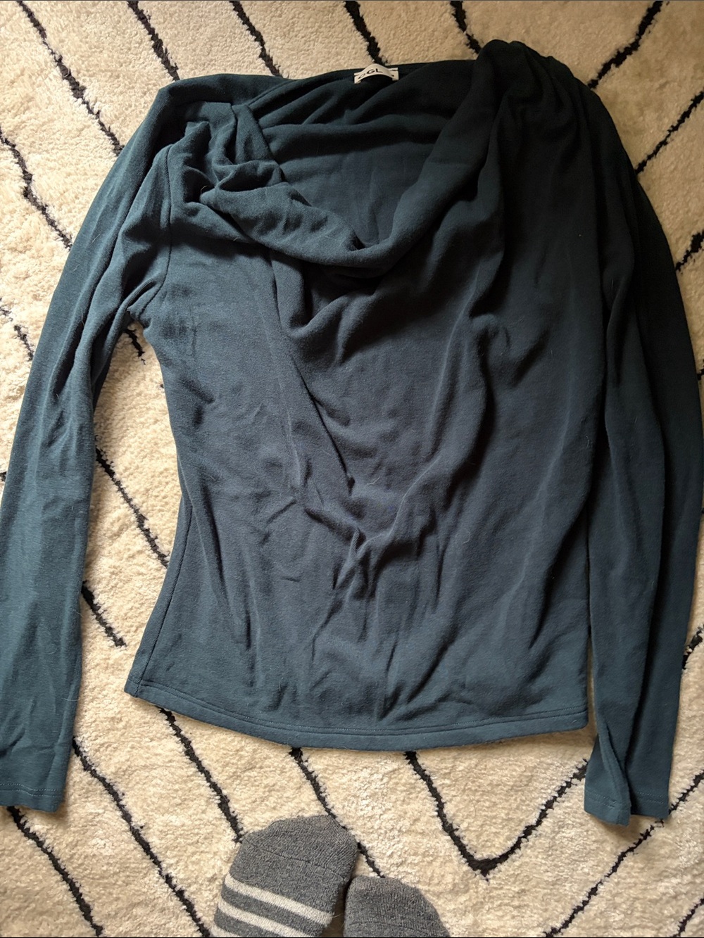 Women’s Long-Sleeve Cowl Neck Top - Forest Green